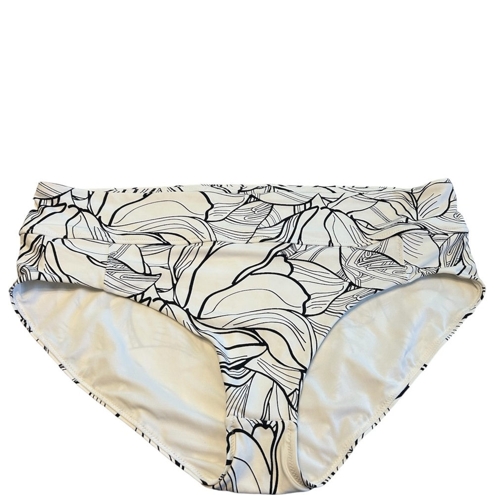 CALIA by Carrie Underwood Black and White Floral Swim Bottoms
